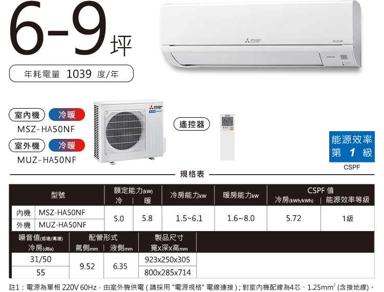 靜音大師HA MSZ-HA 6-9坪